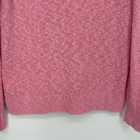 J. Crew V-neck slub cotton textured sweater pullover Soft pink Large - Picture 7 of 12
